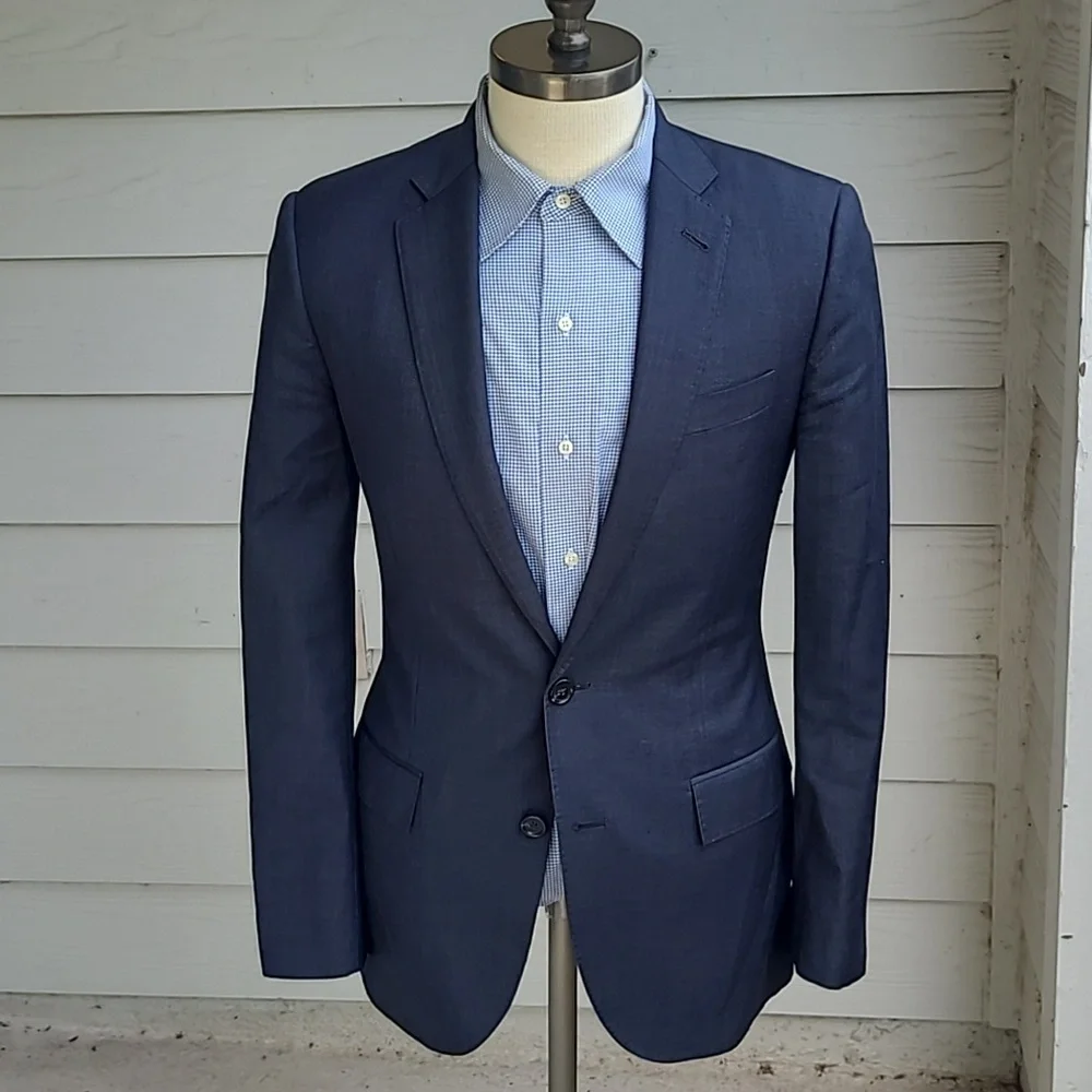 J CREW Ludlow Solid Grey Weave Wool Tollegno 1900 Cloth Sz 36‎ R Mens Sport Coat